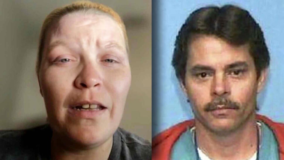 Deborah Brashers speaking in an interview / Mugshot of Robert Eugene Brashers