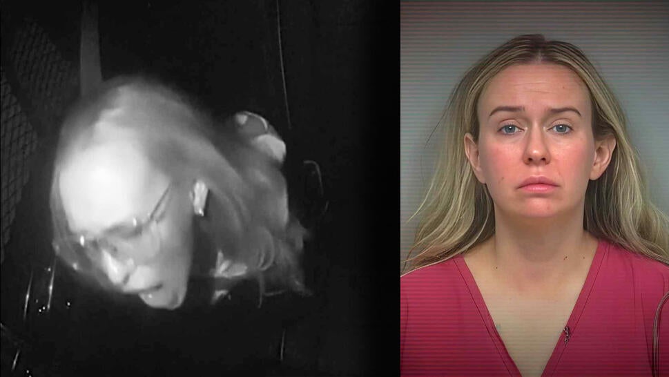 Crystal Tadlock arrested in the back of a cop car / Crystal Tadlock mugshot