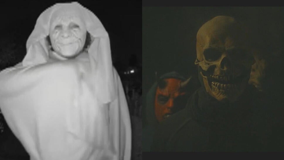 Masked stranger caught on Ring camera, masked strangers as depicted in HBO's "Task"