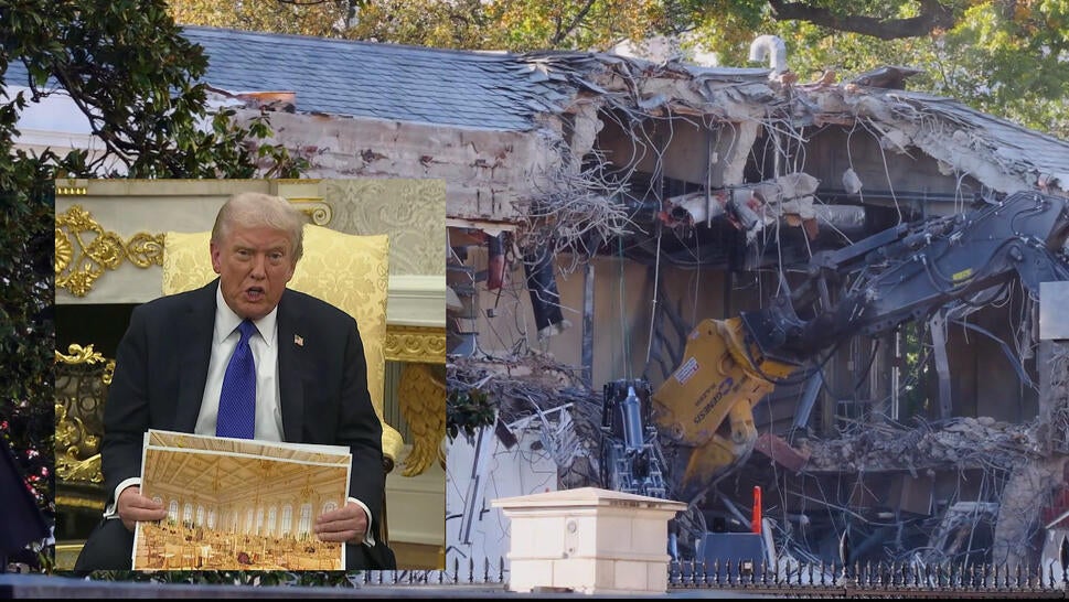 Donald Trump, demolished East Wing of the White House