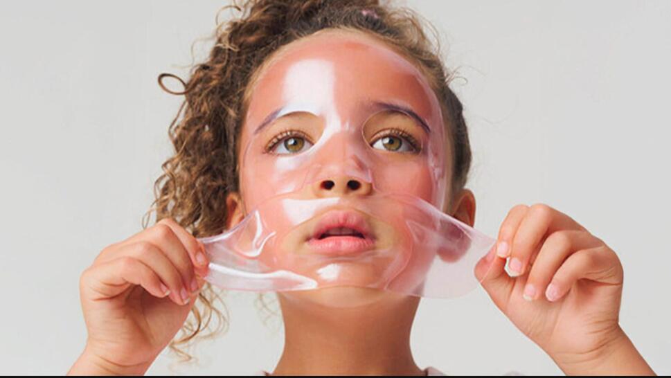 Child wearing a skincare face mask