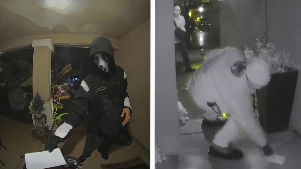 Masked Men Leave Disturbing Holiday Cards