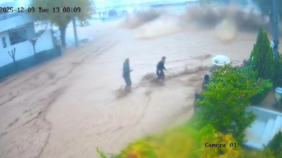 Severe flooding in Iraq caused the wall of a boarding school to collapse