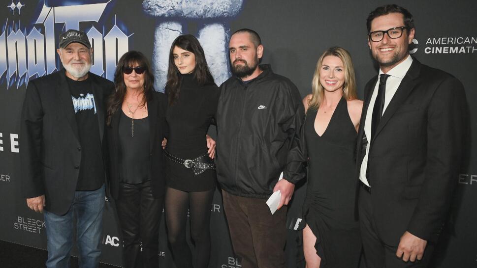 Rob and Michele Reiner (left) with family, including son Nick (center)