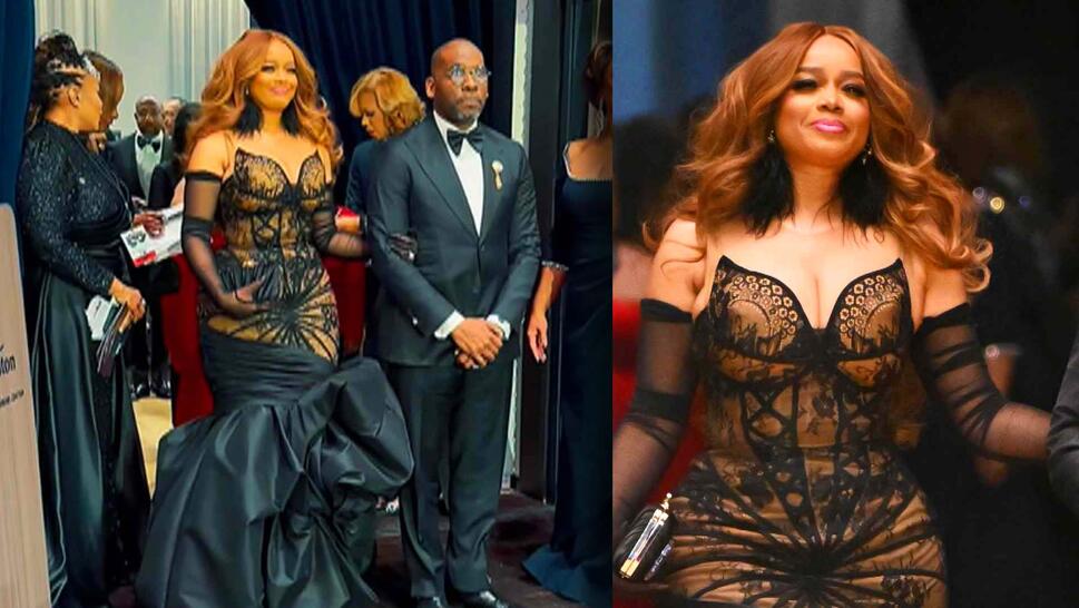 Preacher and his wife in formal clothing / Preacher's wife in extravagant dress