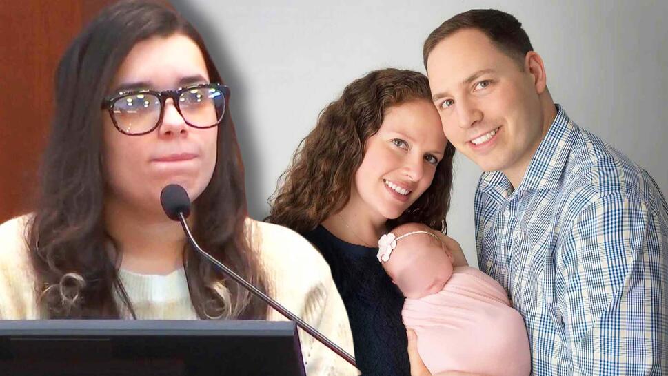 Family's former Au Pair on witness stand / Brendan & Christine Banfield with their child