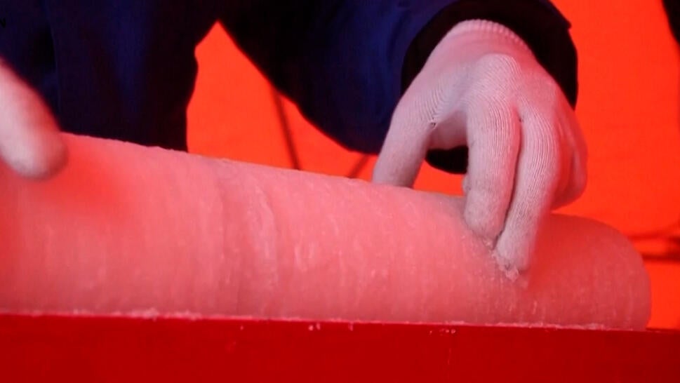 Glacier samples being saved