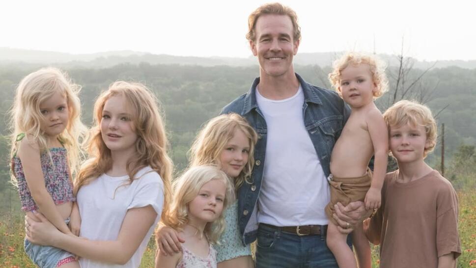 James Van Der Beek with his wife Kimberly and their six children
