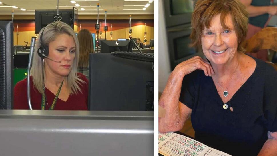 Woman wearing a head-set in a call center / Nancy Guthrie