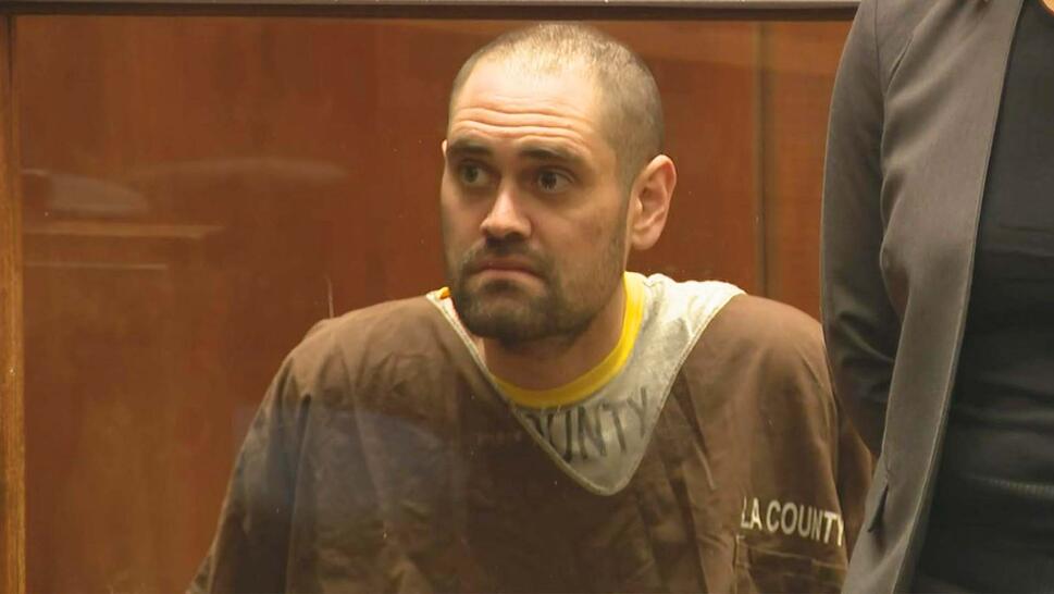 Nick Reiner in court wearing a brown prison uniform