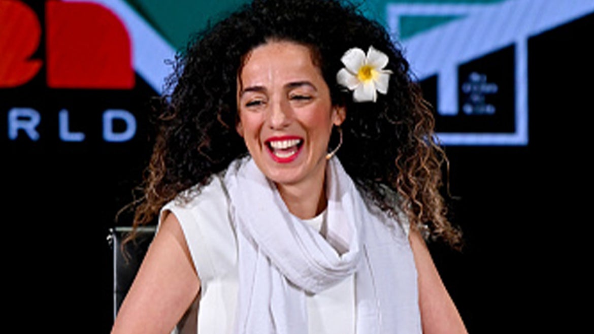 NEW YORK, NEW YORK - APRIL 12: (L-R) Masih Alinejad speaks during the 10th Anniversary Women In The World Summit at David H. Koch Theater at Lincoln Center on April 12, 2019 in New York City. 