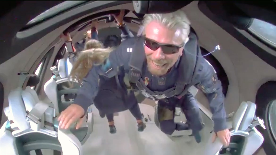 Billionaire Richard Branson livestreamed his visit into outer space aboard a Virgin Galactic rocketship on July 11, 2021.