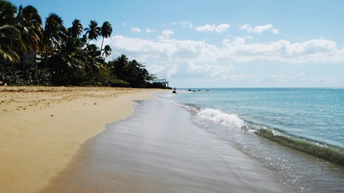 A stock image of a scenic view of beach in Puerto Rico.