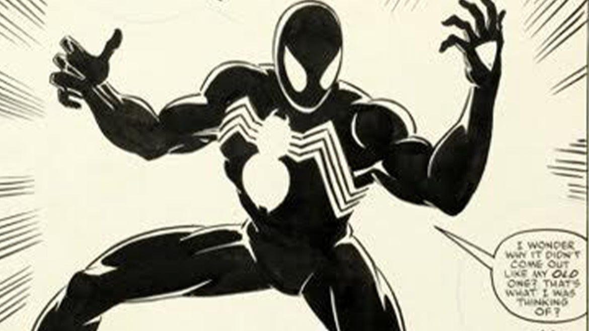 Spider-Man’s now-iconic black costume sold at auction at a record $3.36 million.