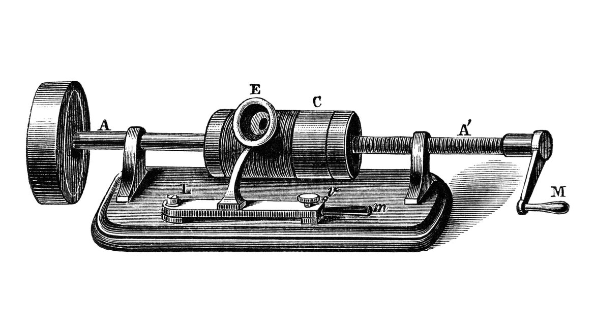 Illustration of Edison phonograph