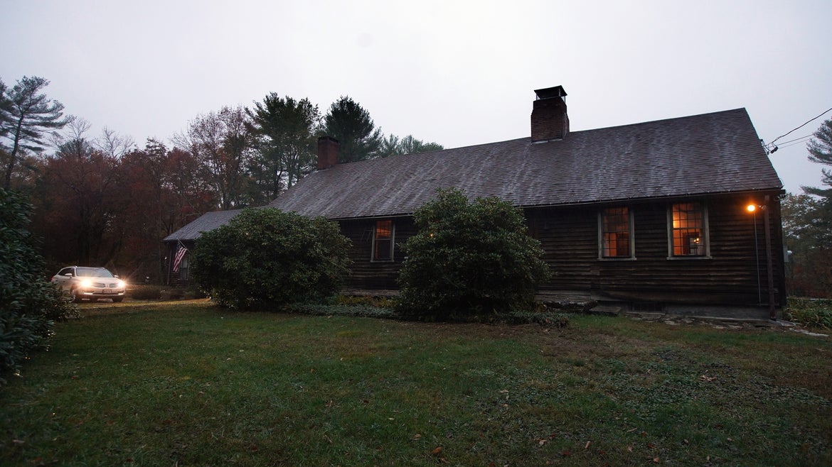 The "Conjuring" house in Harrisville, RI on Oct. 14, 2020. The house, a 3,100 square foot farmhouse and eight-acre property made famous by the movie series that began in 2013, is open for overnight stays.
