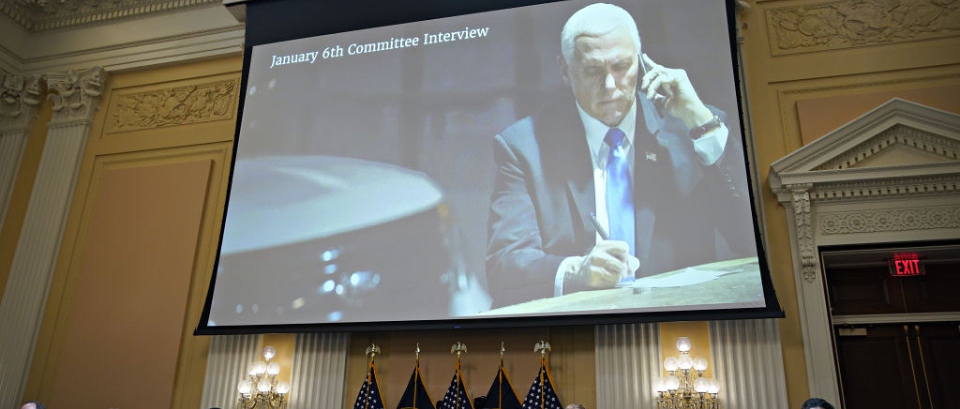Video of Mike Pence on the phone shown during committee hearing