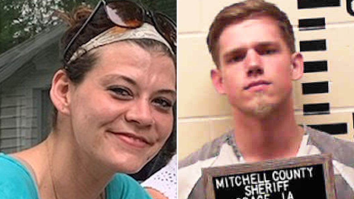 Authorities believe Angela Nicole Bradbury, left, encountered Nathan James Gilmore, right, on April 6, 2021 outside the Cerro Gordo County Jail.