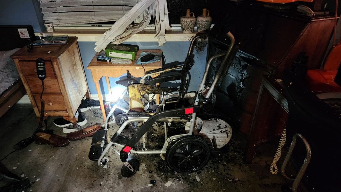 wrecked wheelchair